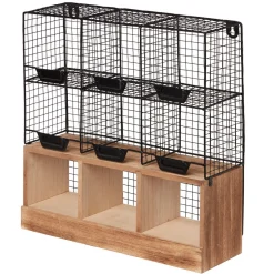 Discount Étagère de cuisine 6 casiers pour épices noir naturel Rangement De Cuisine