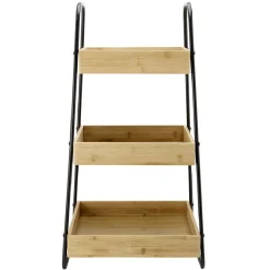 Online Étagère de cuisine 3 niveaux noir naturel Rangement De Cuisine