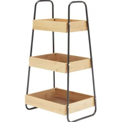 Online Étagère de cuisine 3 niveaux noir naturel Rangement De Cuisine