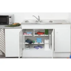 Discount Étagère modulable dessous d'évier 2 niveaux Rangement De Cuisine