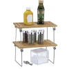 New Étagère superposable bambou et métal Rangement De Cuisine