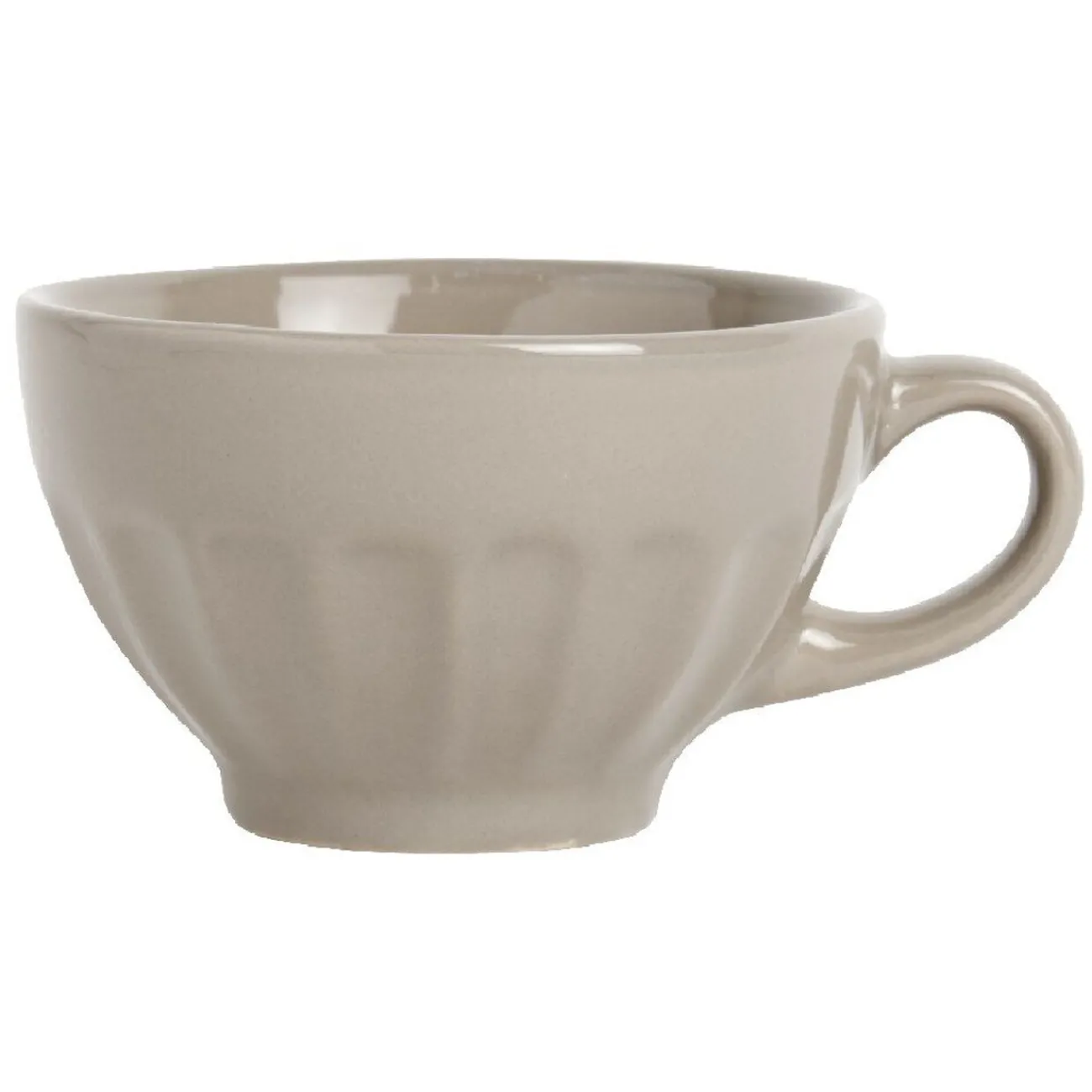 Tasse à café avec anse taupe cotelé|Gifi Sale