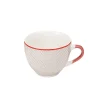 Tasse à café en porcelaine motif esprit campagne rouge gris 22 cl|Gifi