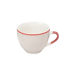 Tasse à café en porcelaine motif esprit campagne rouge gris 22 cl|Gifi