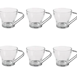 Tasse à café en verre et métal x 6|Gifi New