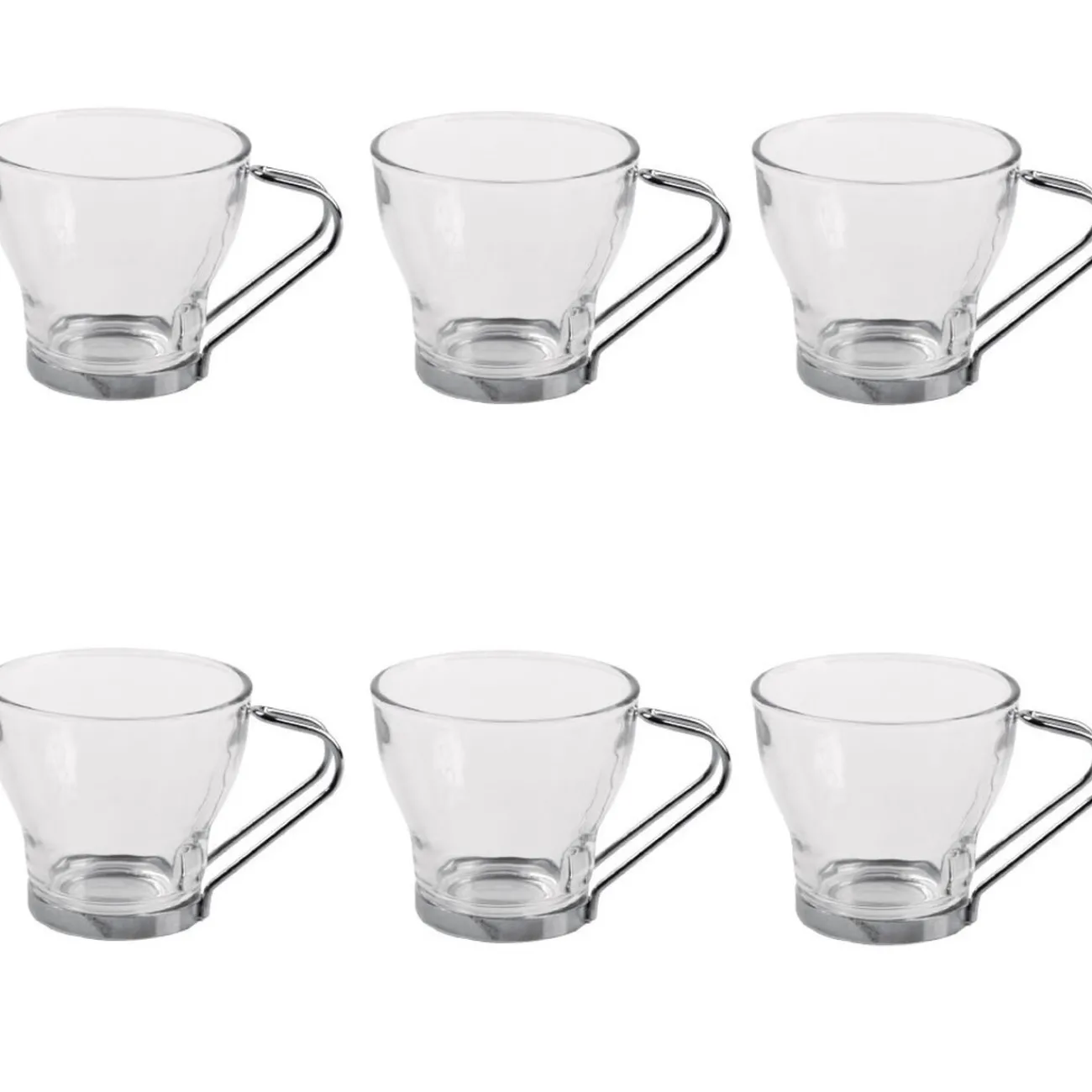 Tasse à café en verre et métal x 6|Gifi New
