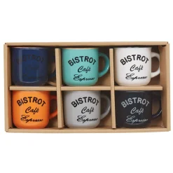 New Tasse à café expresso multicolore Bistrot x6 Vaisselle Et Accessoires De Table