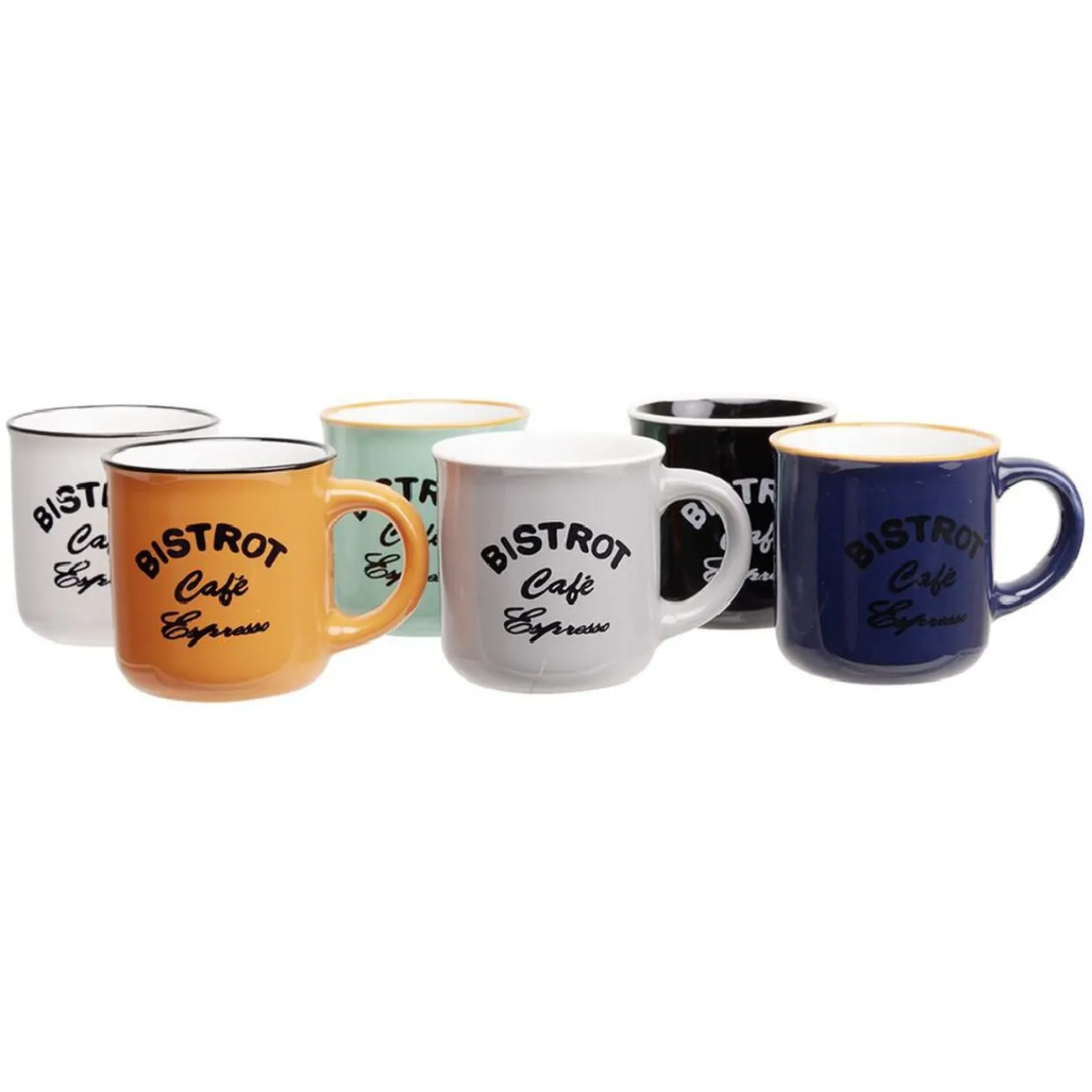 Tasse à café expresso multicolore Bistrot x6|Gifi