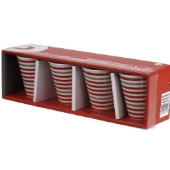 Outlet Tasse à expresso blanche à rayures x4 Vaisselle Et Accessoires De Table