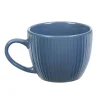 Tasse à expresso en faïence 10 cl bleu et rainures verticales relief|Gifi Outlet