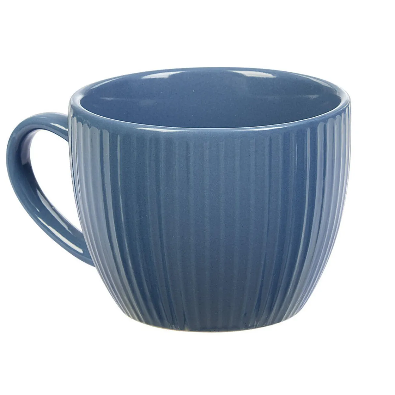 Tasse à expresso en faïence 10 cl bleu et rainures verticales relief|Gifi Outlet