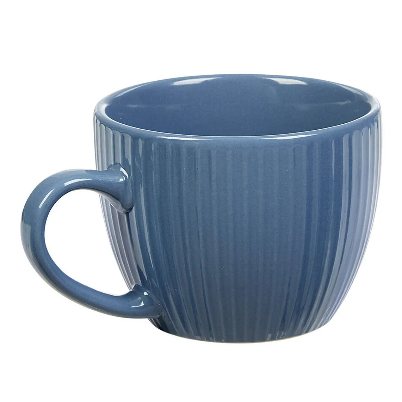 Tasse à expresso en faïence 10 cl bleu et rainures verticales relief|Gifi Outlet