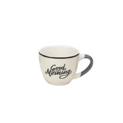 Tasse à expresso porcelaine vert avec inscription "Good Morning" 9 cl|Gifi Sale