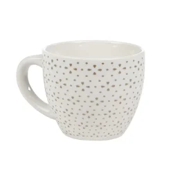 Tasse à expresso porcelaine blanc à motif fleur taupe 9 cl|Gifi Clearance
