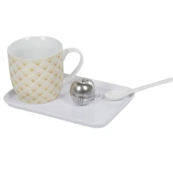Tasse à thé avec infuseur, cuillère et plateau|Gifi Discount