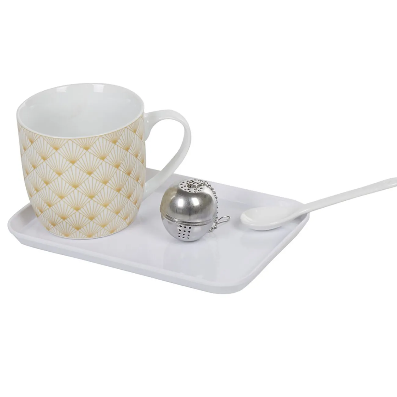 Tasse à thé avec infuseur, cuillère et plateau|Gifi Discount