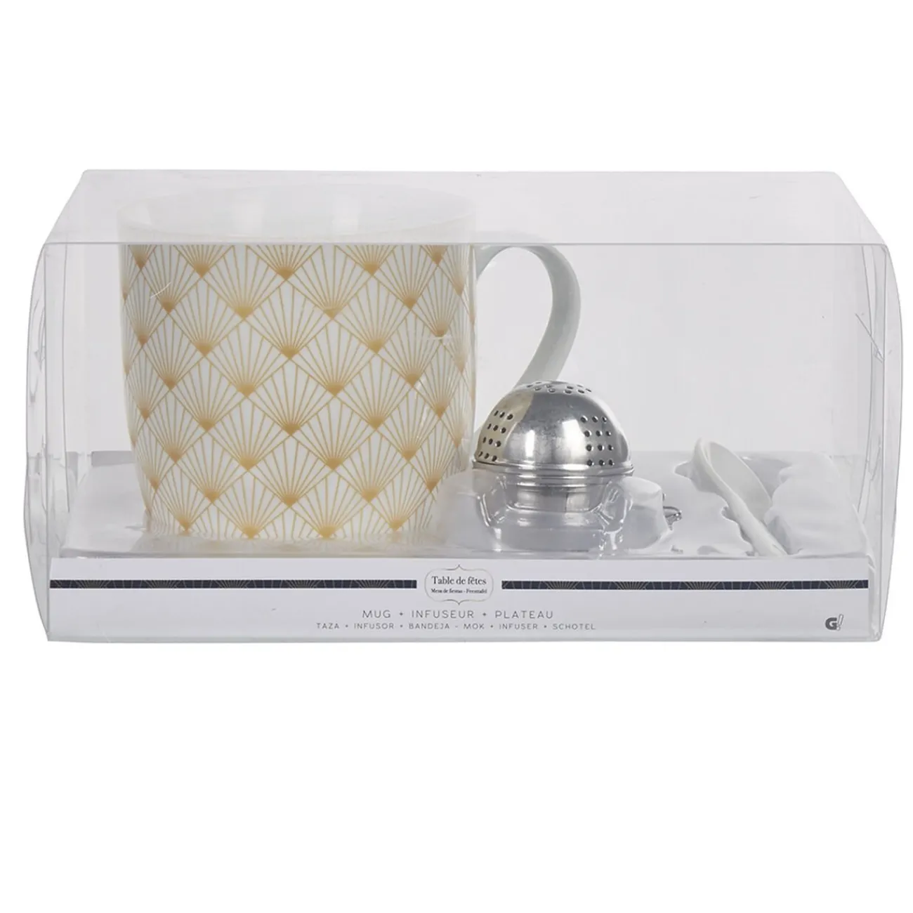 Tasse à thé avec infuseur, cuillère et plateau|Gifi Discount