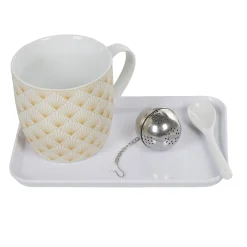 Tasse à thé avec infuseur, cuillère et plateau|Gifi Discount