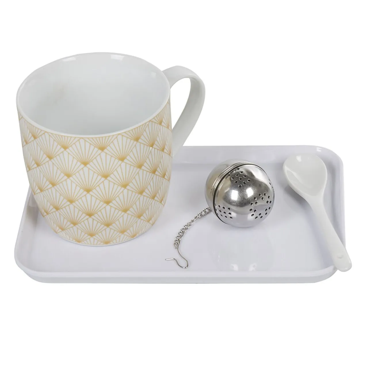 Tasse à thé avec infuseur, cuillère et plateau|Gifi Discount