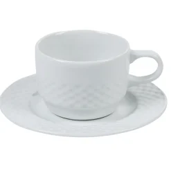 Tasse à thé blanche aile damassée|Gifi