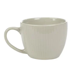 Tasse en faïence 23 cl uni lin avec rainures verticales en relief|Gifi Online