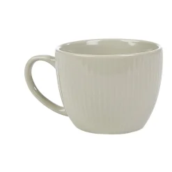 Tasse en faïence 23 cl uni lin avec rainures verticales en relief|Gifi Online