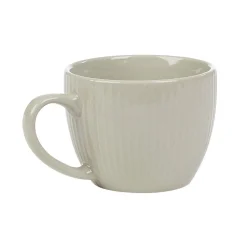 Tasse en faïence 23 cl uni lin avec rainures verticales en relief|Gifi Online