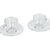 Tasse et sous tasse à café transparente x2|Gifi