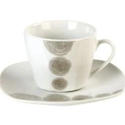 Tasse et sous tasse design tourbillons|Gifi
