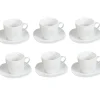 Tasse et sous tasse porcelaine blanc x6|Gifi Hot