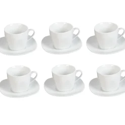 Tasse et sous tasse porcelaine blanc x6|Gifi Hot
