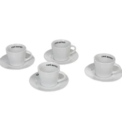 Tasse expresso et sous tasse café bistrot blanc x 4 Vaisselle Et Accessoires De Table