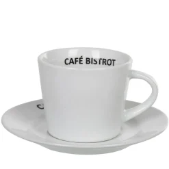 Tasse expresso et sous tasse café bistrot blanc x 4 Vaisselle Et Accessoires De Table