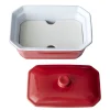 Online Terrine avec couvercle et presse rectangulaire rouge blanche Cuisson