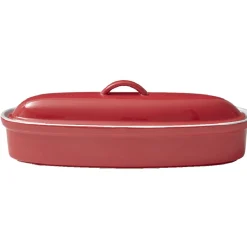 Discount Terrine avec couvercle ovale rouge et blanche Cuisson