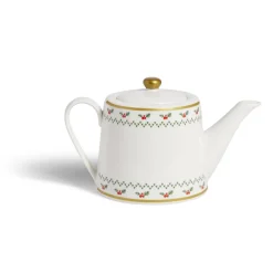 Theière de Noël 1,2L blanche et dorée motifs houx|Gifi Outlet