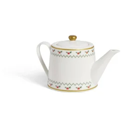 Theière de Noël 1,2L blanche et dorée motifs houx|Gifi Outlet