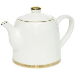 Théière 800ml blanche et dorée 20x12x15cm|Gifi Discount