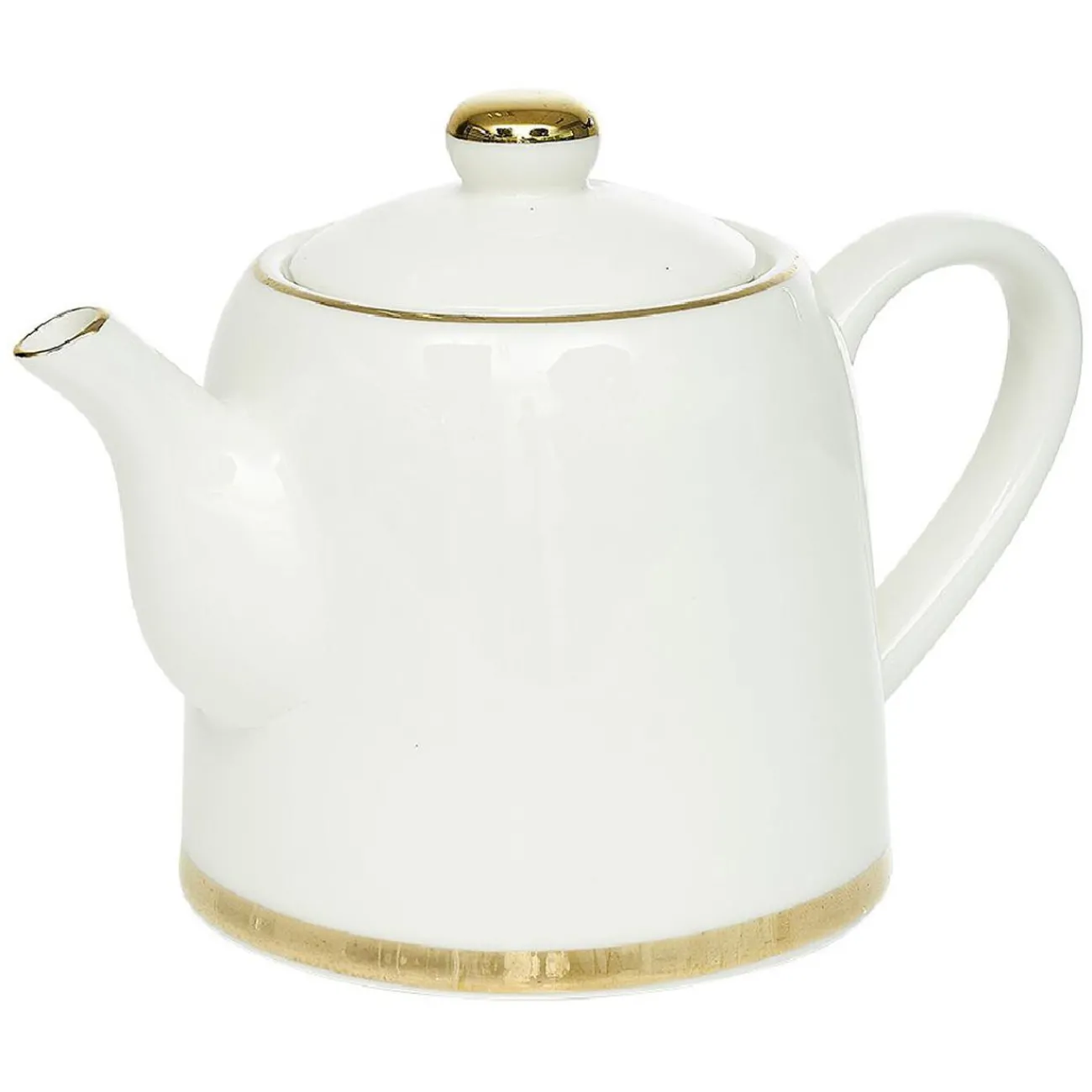 Théière 800ml blanche et dorée 20x12x15cm|Gifi Discount