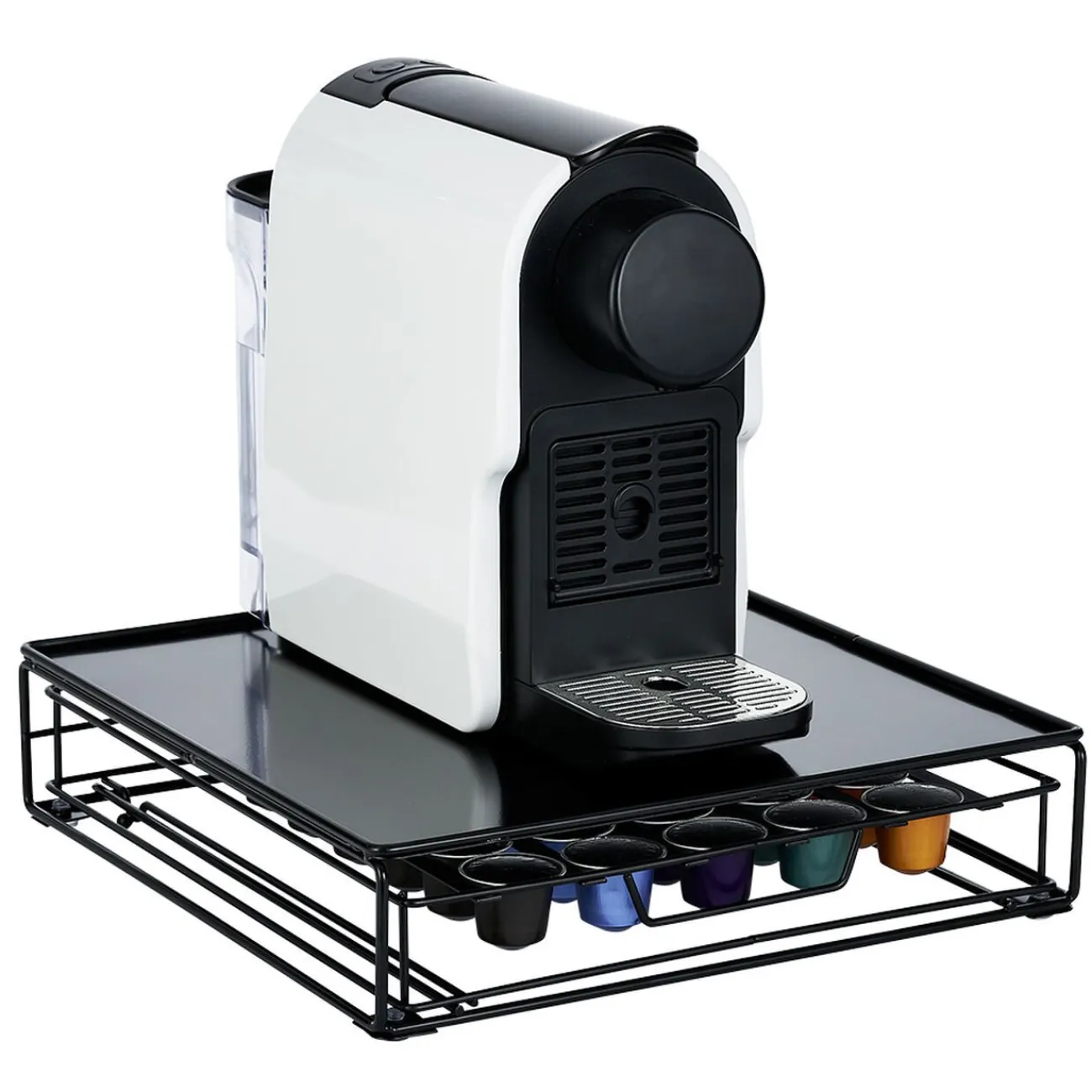 Best Tiroir à capsules plateau et grille en métal noir Rangement De Cuisine