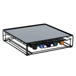 Best Tiroir à capsules plateau et grille en métal noir Rangement De Cuisine