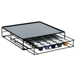 Best Tiroir à capsules plateau et grille en métal noir Rangement De Cuisine