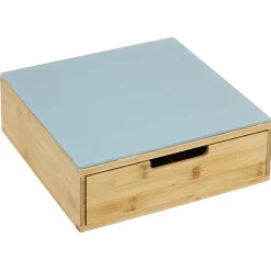 Clearance Tiroir à dosettes en bambou avec plateau en verre Rangement De Cuisine