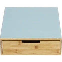 Clearance Tiroir à dosettes en bambou avec plateau en verre Rangement De Cuisine