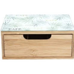 Outlet Tiroir à dosettes motif feuilles bambou Rangement De Cuisine