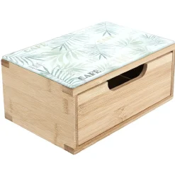 Outlet Tiroir à dosettes motif feuilles bambou Rangement De Cuisine