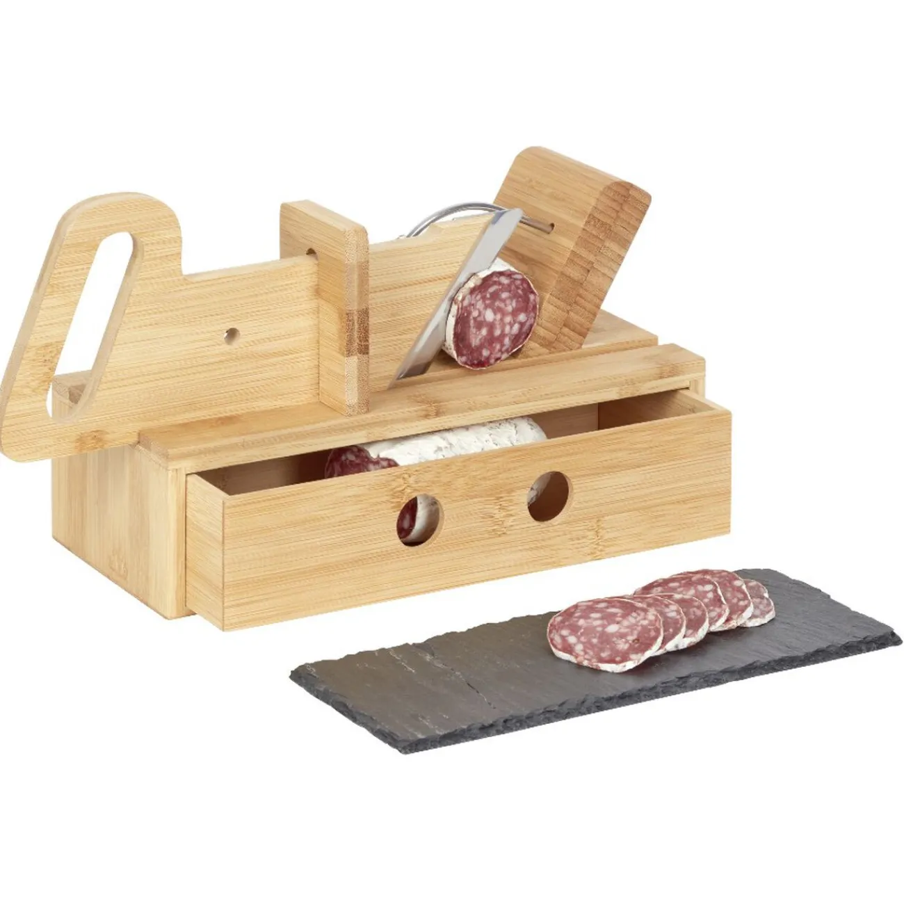 Outlet Trancheuse à saucisson avec tiroir et plateau ardoise Préparation Culinaire