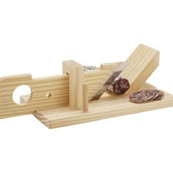 Clearance Trancheuse manuelle à saucisson bois naturel et inox Petit Électroménager