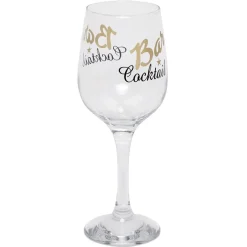Verre à cocktail à pied transparent avec inscription 48 cl x2|Gifi Sale
