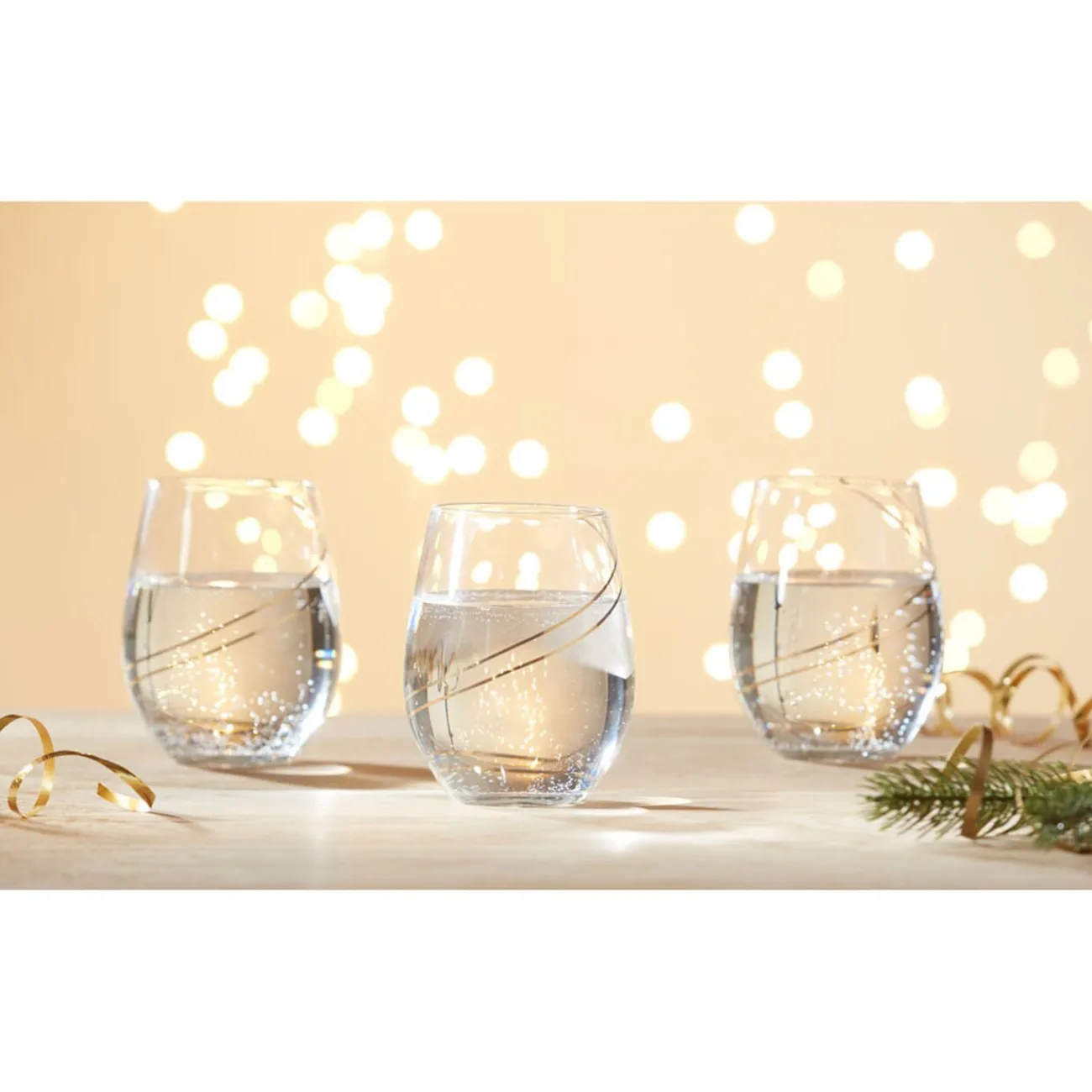 Verre à eau avec ruban doré x4|Gifi Online